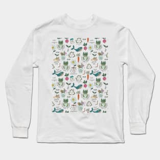 Eco theme seamless pattern Long Sleeve T-Shirt